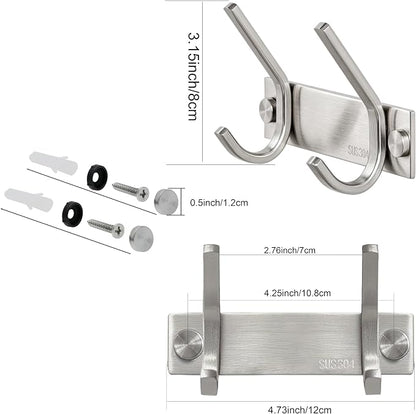 WEBI Heavy Duty Stainless Steel 304 Coat Rack Towel Rail - Image 3