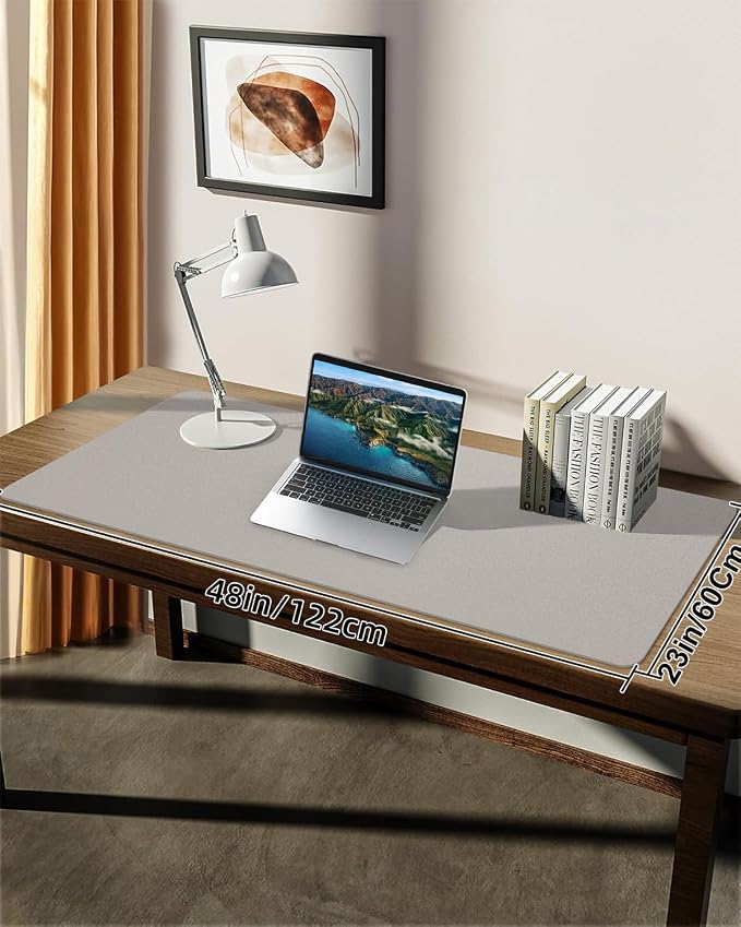 Leather Desk Pad Protector, Large Office Mat & Mouse Pad, Non-Slip Laptop Desk - Image 7