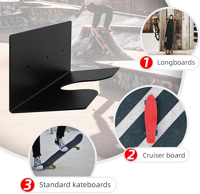 Skateboard Wall Mount Rack, Wall Hanger Holder - Image 2