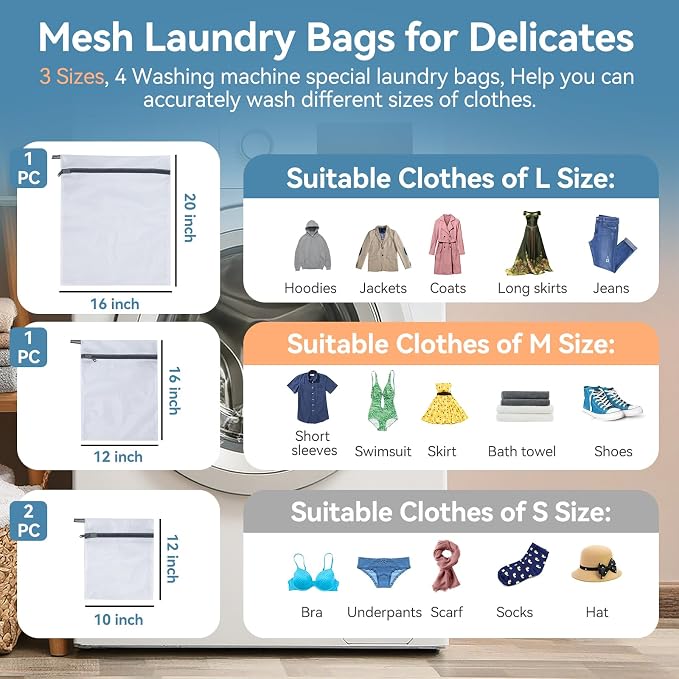 Mesh Laundry Bags for Delicates, Lingerie Bags for Washing Delicates, Laundry - Image 2