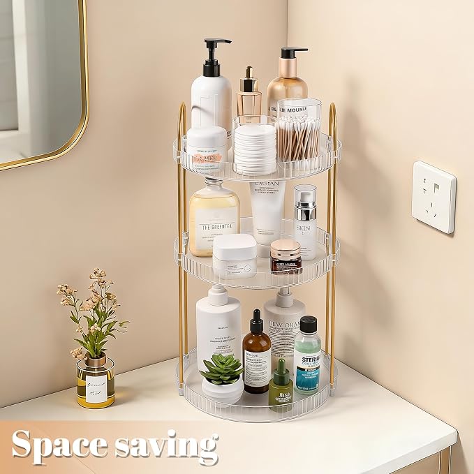 Anyoifax 360° Rotating Makeup Organizer 3 Tier Large Capacity Perfume Skincare - Image 5