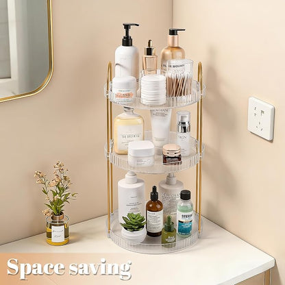 Anyoifax 360° Rotating Makeup Organizer 3 Tier Large Capacity Perfume Skincare - Image 5