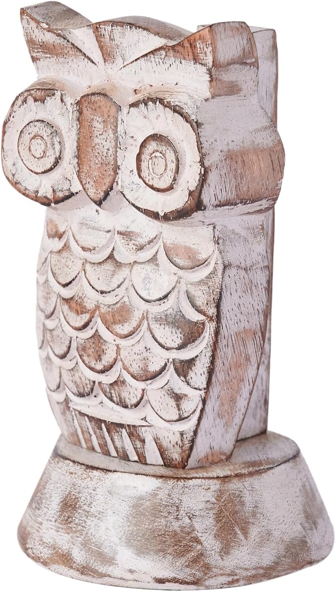 Stocking Stuffers Wooden Owl Glasses Holder Night Stand Reading Eyeglass - Image 5
