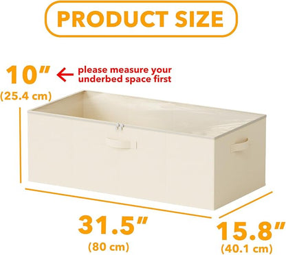 SpaceAid 3 Pack 10" High Under Bed Storage Containers, Large Underbed Storage - Image 3