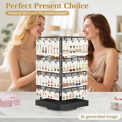 MODOWEY 360 Rotating Earring Cards Organizer Holder Stands - Image 7