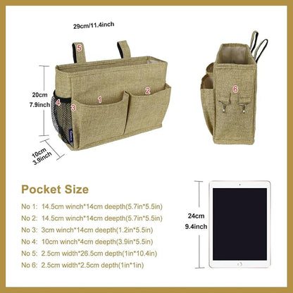 Surblue Bedside Caddy Hanging Bed Organizer Storage Bag Pocket - Image 2