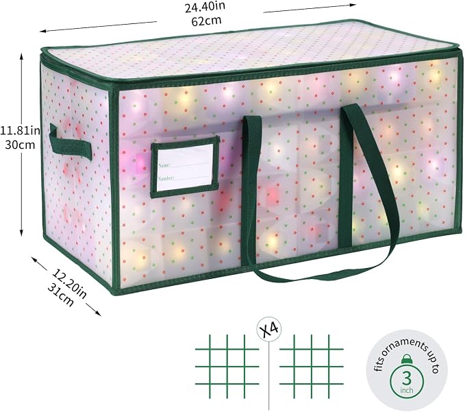 Portable Waterproof Christmas Ornament Storage Box, Large Capacity 128 Slots - Image 4