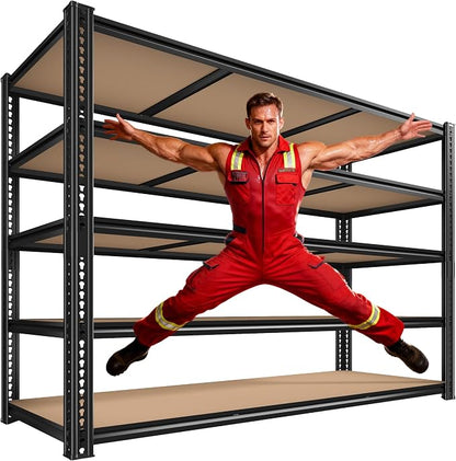 ROOMFAVE 3500LBS Garage Shelving Heavy Duty, 5 Tier Adjustable Industrial Metal by RoomFave-organizeyourjoy