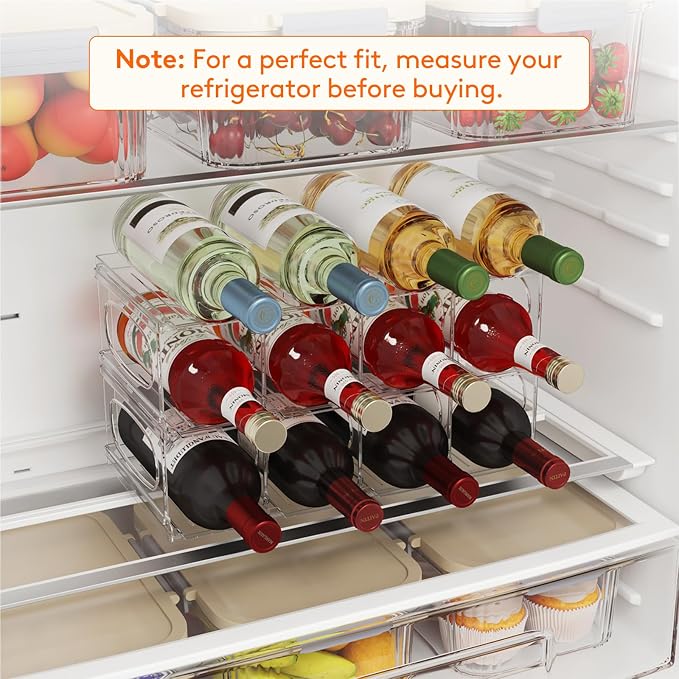 Lifewit Wine Rack for Fridge, Stackable Wine Bottle Holder - Image 7