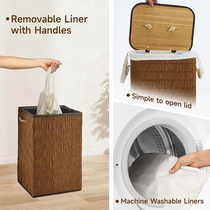 Laundry Hamper with Lid, 18.72 Gallons Laundry Basket with 2 Removable Liner - Image 7