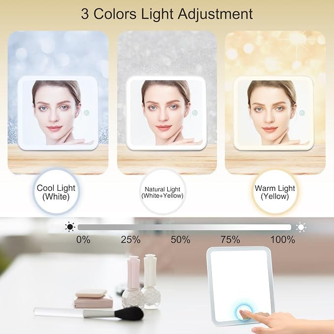 Relavel Makeup Bag with Led Mirror Travel Makeup Train Case Cosmetic Organizer - Image 4