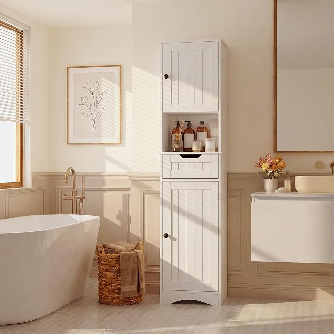 Gizoon 67” H Tall Bathroom Storage Cabinet, Narrow Storage Cabinet, Living Room - Image 2