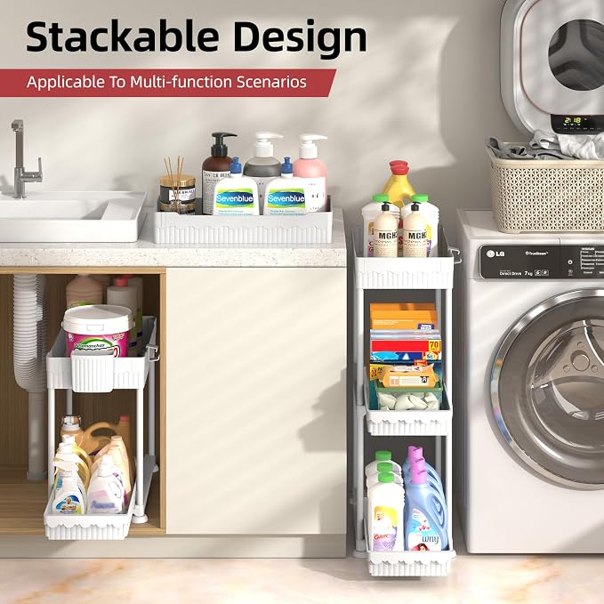 Sevenblue 4-Pack 2-Tier Under Sink Organizer - Image 8