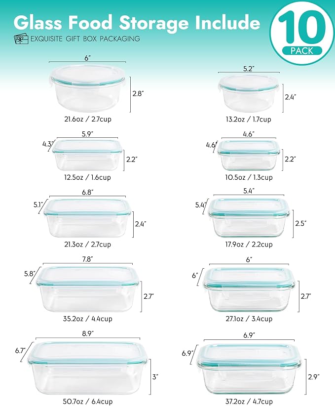 10-Piece Borosilicate Glass Food Storage Containers - Image 8