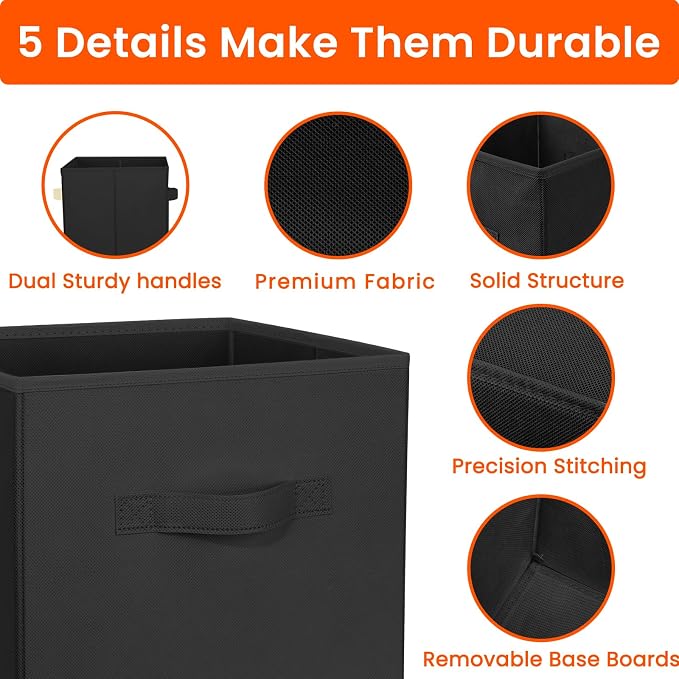 Criusia Storage Cubes, 11 Inch Clothes Storage Bins - Image 6