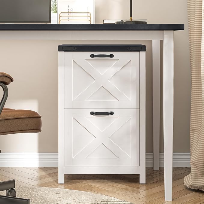 Farmhouse File Cabinet with 2 Drawers - Image 2