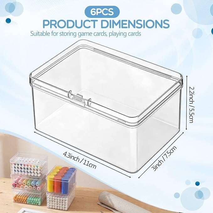 Jetec 6 Pieces Mini Plastic Clear Beads Storage Containers Box - Image 2