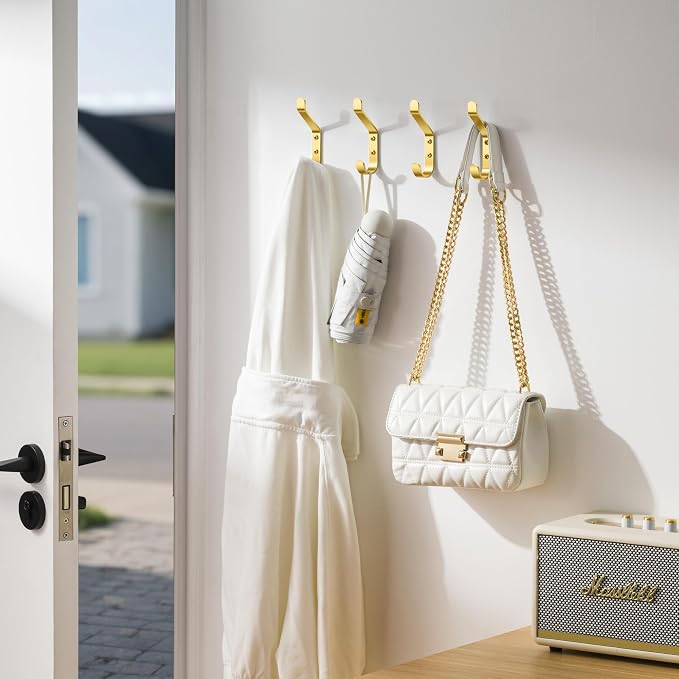 Coat Hooks Wall Mount for Hanging: 20LB Sturdy Hanger for Backpack, for Closet - Image 7