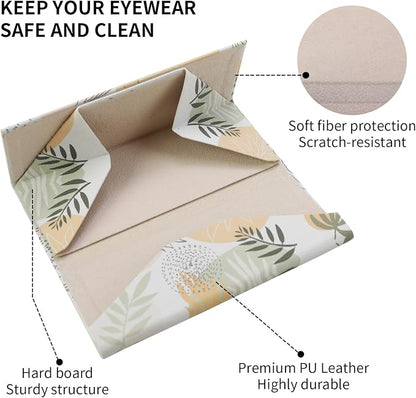 Foldable Glasses Case, Magnetic PU Leahter Sunglasses Case, Cute Hard Shell - Image 4