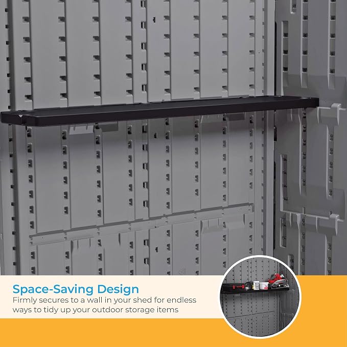 Suncast Horizontal or XL Vertical Shed Shelf Kit, Space Saving Shelving - Image 5