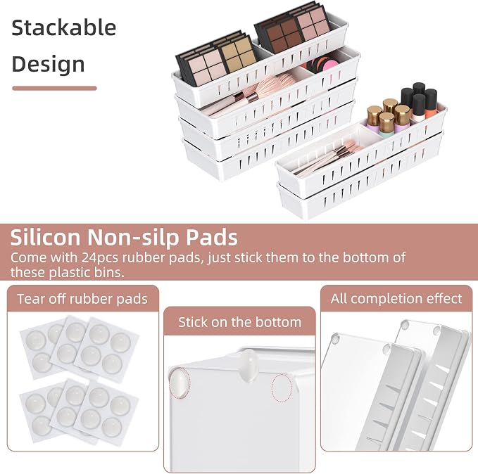 6 PCS Desk Drawer Organizer, Bathroom Drawer Organizer Trays - Image 5