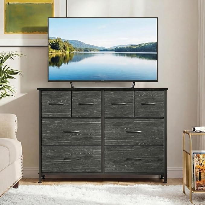 DUMOS Dresser for Bedroom with 8 Fabric Drawers, Wide Fabric Dresser | Storage - Image 2