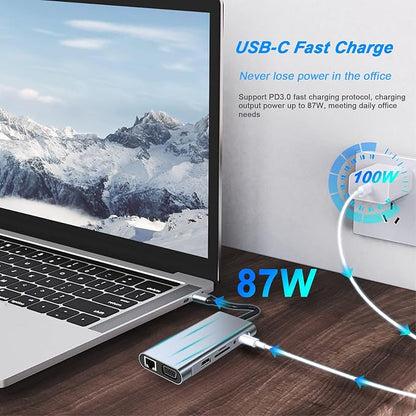 USB C HUB, USB C Adapter 11 in 1 Dongle - Image 3