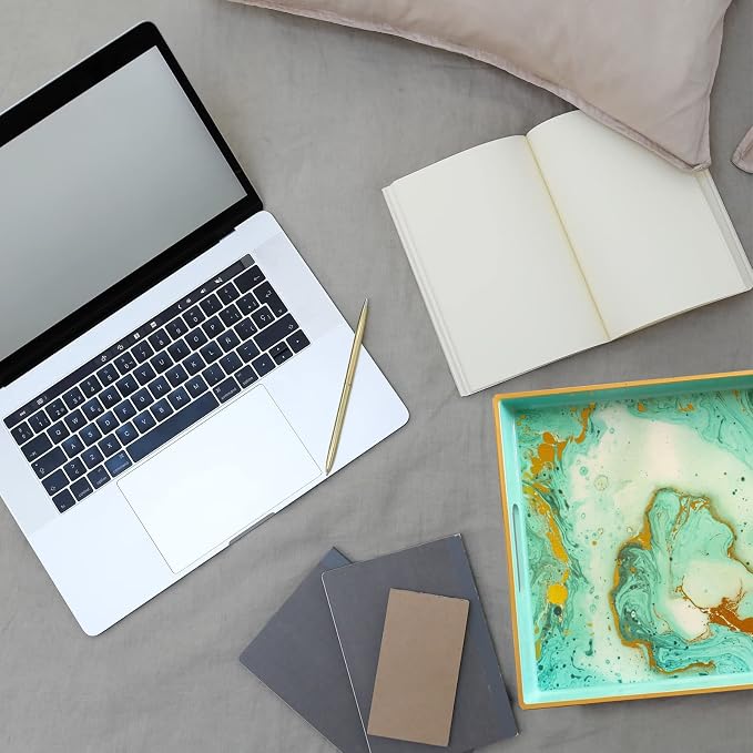 Turquoise Marbling Decorative Tray - Image 2