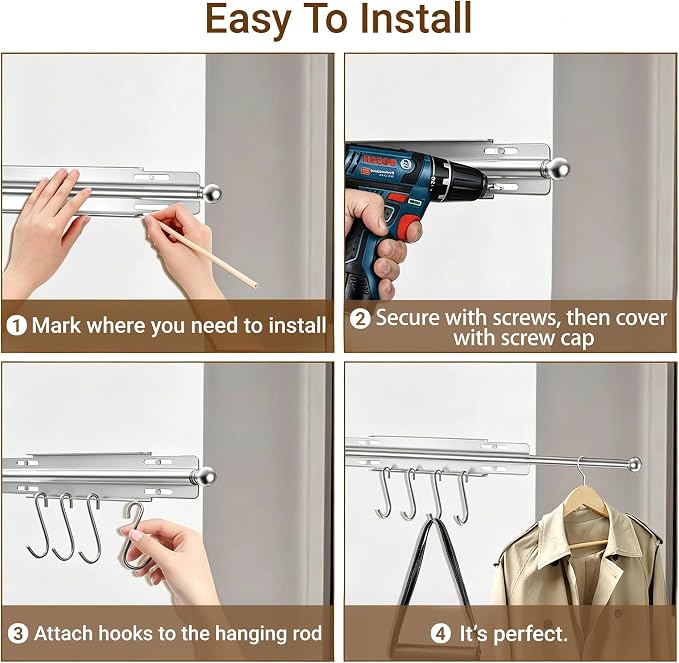 13" Valet Rod for Closet Pull Out - Image 8