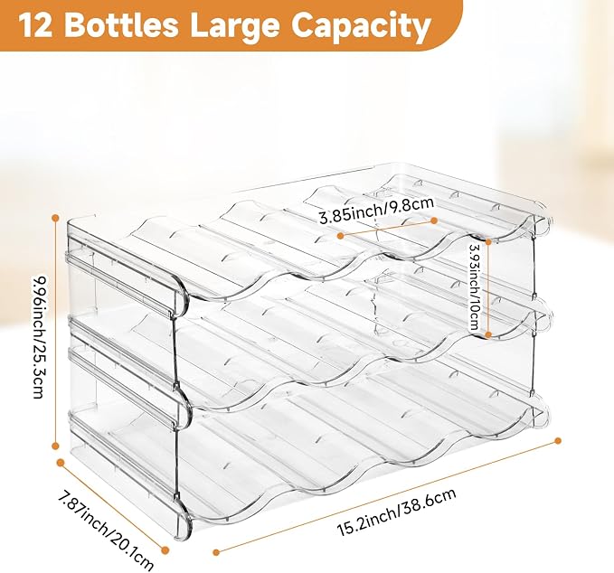 Stackable Water Bottle Organizer, Large Compartment Water Bottle Holder - Image 3