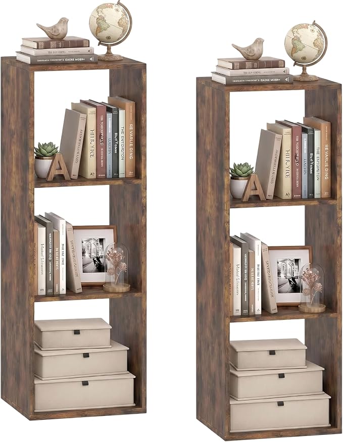 POWERSTONE 3 Cube Storage Organizer Set of 2, 3 Tier Cubby Bookshelf by POWERSTONE%C2%AE