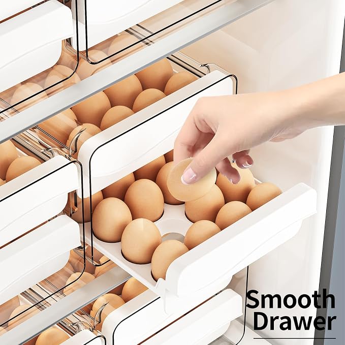 JOYZAN Egg Holder for Fridge 60 Count Large Capactity Egg Storage Container for - Image 3
