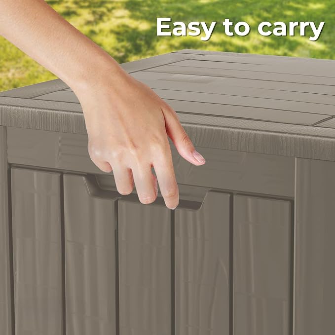 50 Gallon Outdoor Storage Box Waterproof Lockable Resin Deck Box Large - Image 7
