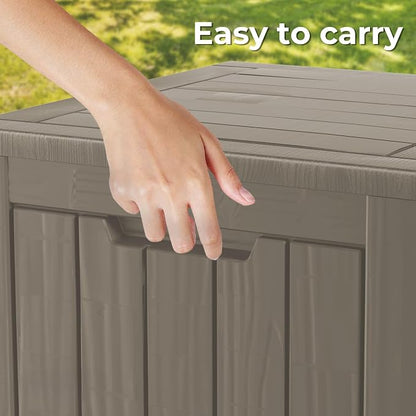 50 Gallon Outdoor Storage Box Waterproof Lockable Resin Deck Box Large - Image 7