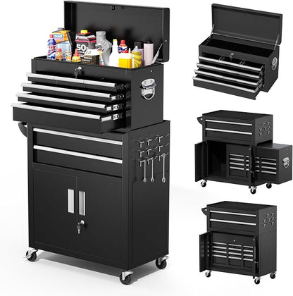 Greenvelly Metal Tool Chest, 8-Drawer Rolling Tool Cart by Greenvelly