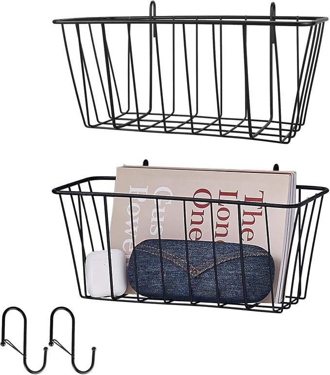 2 Pack Large Grid Wall Baskets - Image 8