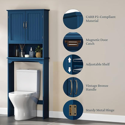 Yaheetech Over the Toilet Storage Cabinet, Bathroom Organizer, Open Compartment - Image 4