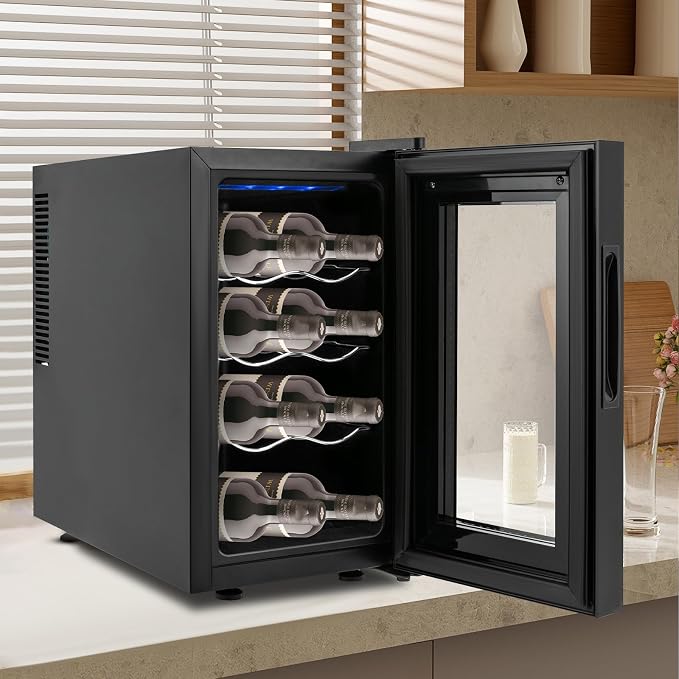 8 Bottle Wine Cooler, Small Wine Fridge Freestanding Wine Fridge - Image 6
