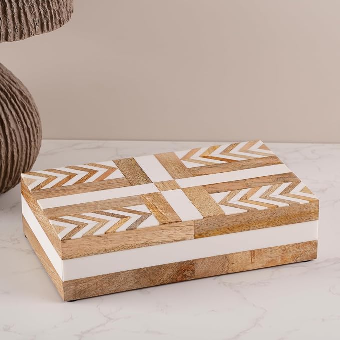Handicrafts Home White Decorative Storage Box - Image 6
