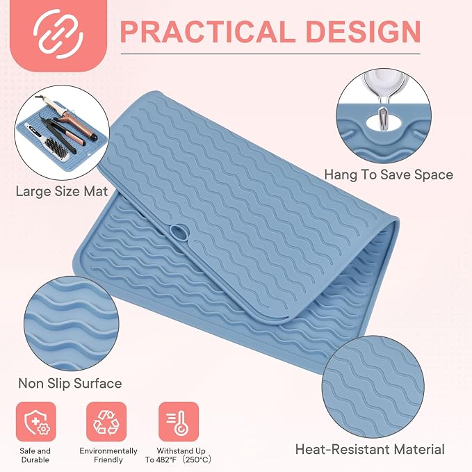 Oversize Silicone Heat Resistant Mat, Portable Travel Mat Cover - Image 4