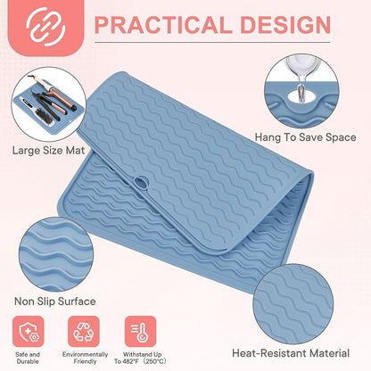 Oversize Silicone Heat Resistant Mat, Portable Travel Mat Cover - Image 4