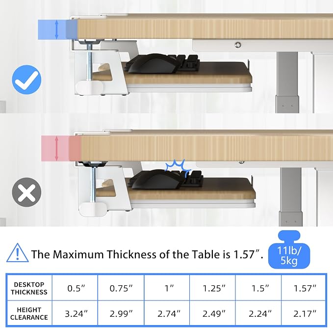suptek Keyboard Tray Under Desk Pull Out - Image 7