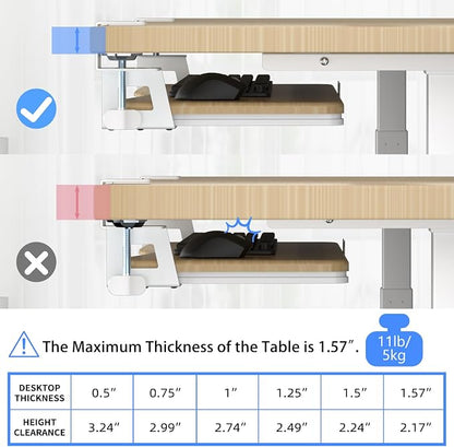 suptek Keyboard Tray Under Desk Pull Out - Image 7