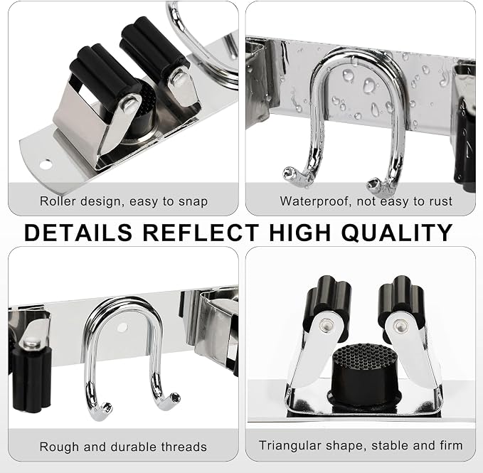 Mop Broom Holder Wall Mount - Image 4