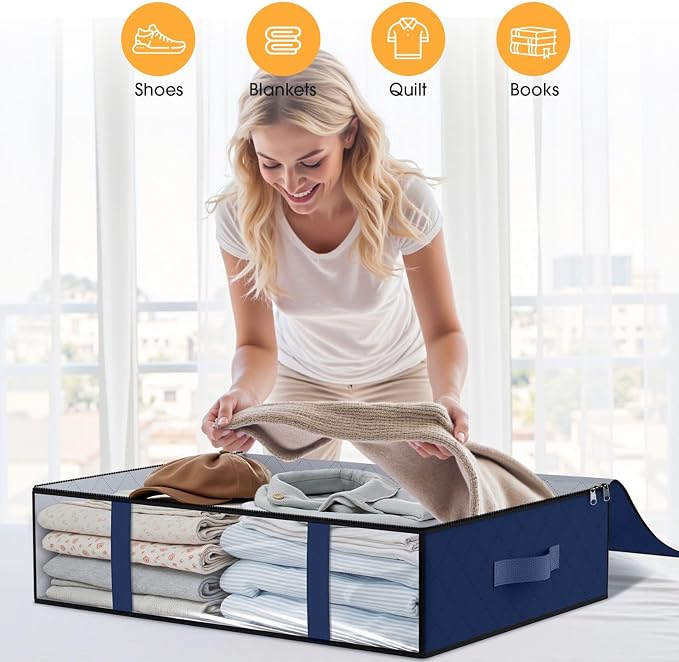 StorageRight Under Bed Storage Bags 4 Pack, 40L Large Clothes & Comforter - Image 5