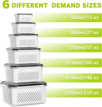 HOMETALL 6 PCS Fruit Storage Containers - Image 3