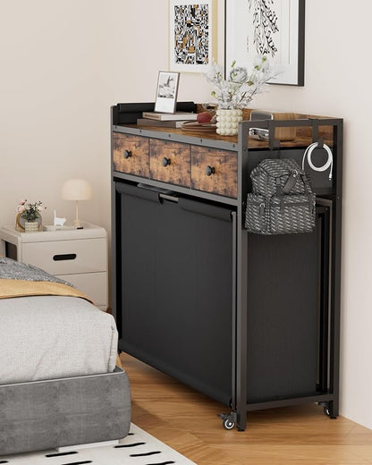 Laundry Hamper Sorter 3 Section: Rolling Laundry Basket Organizer - Image 8