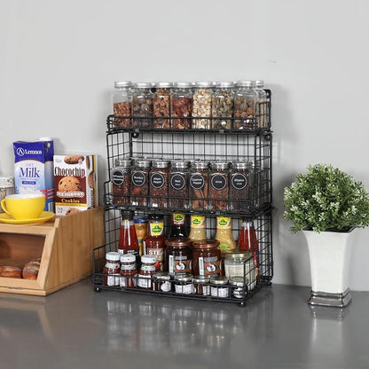 X-cosrack Stackable Wire Basket 3 Tier Countertop& Wall Mounted Metal Storage - Image 9