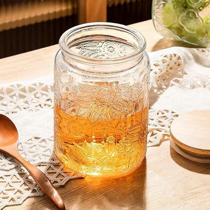 ANSQU Set of 2 Vintage Glass Storage Jars, Glass Food Storage Containers - Image 4