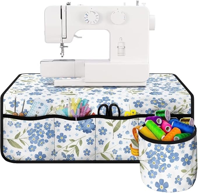 Floral Sewing Machine Mat with Small Pockets Reduce Noise Sewing Machine by Unknown